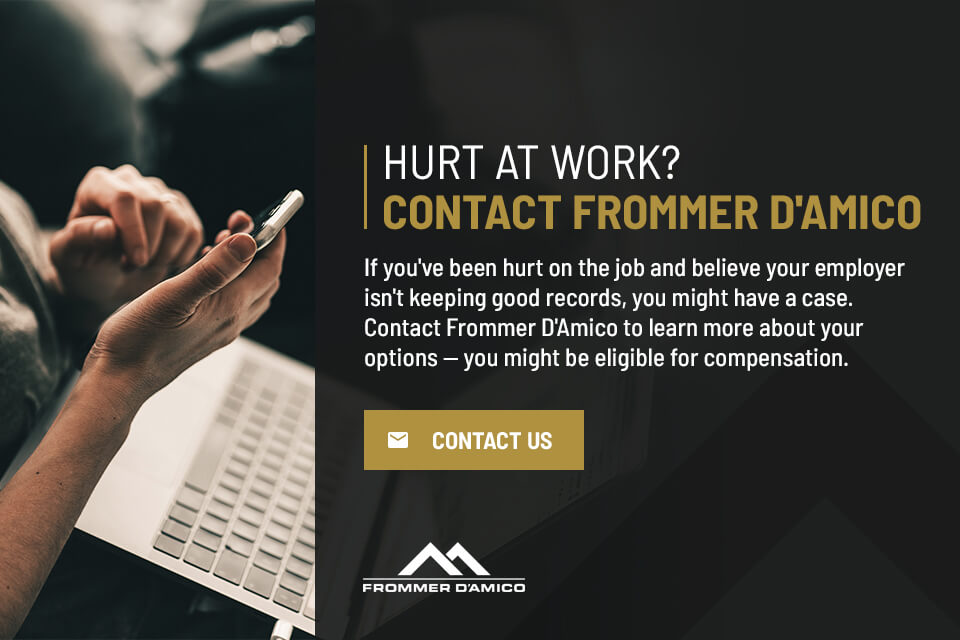 Hurt at Work? Contact Frommer D'Amico